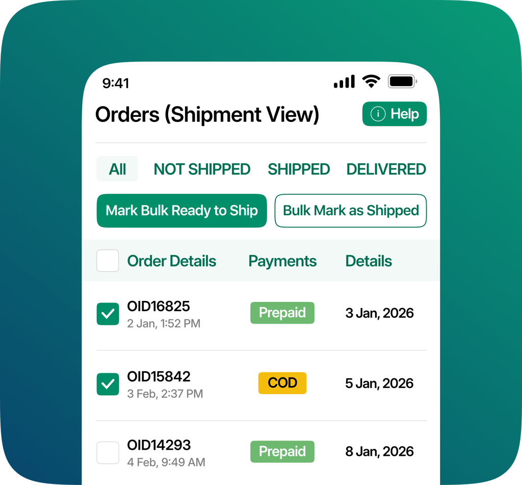 Bulk Shipment Support